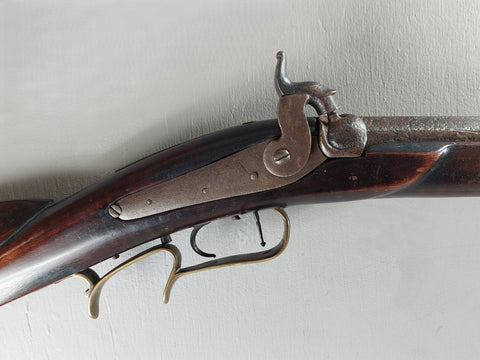 Antique Saint Louis Marked 54 Cal Plains  Percussion Rifle F. Hellinghaus