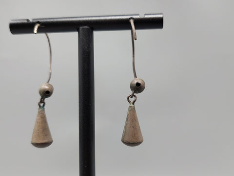 Early 19th Century Silver Earbobs ( Earrings )