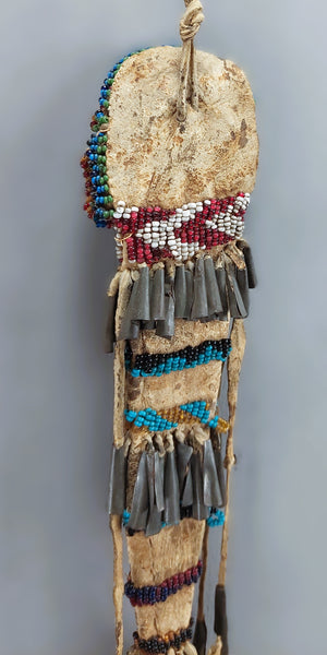 Native American Apache Beaded Awl Case with Long Drops
