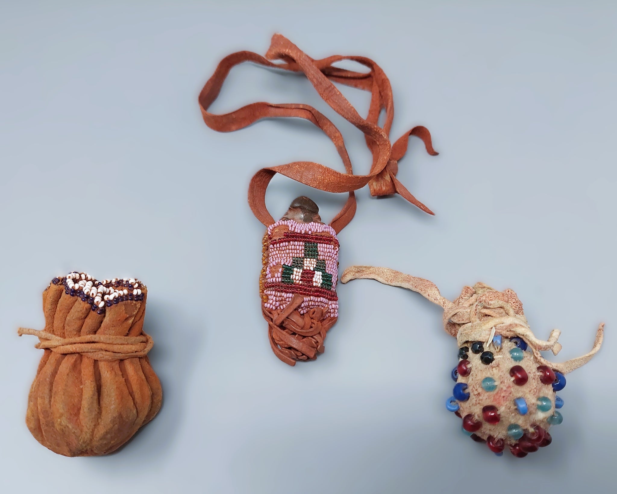 Native American Small Crow Rock Medicine Bundles 3 pcs