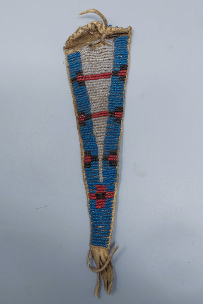 Native American Crow Girls Beaded Belt with Awl and Whetstone Case