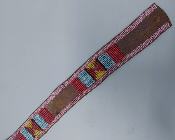 Native American Crow Girls Beaded Belt with Awl and Whetstone Case