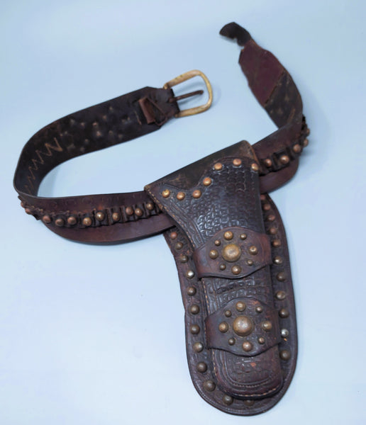 Early Brass Tacked Holster For Single Action Revolver