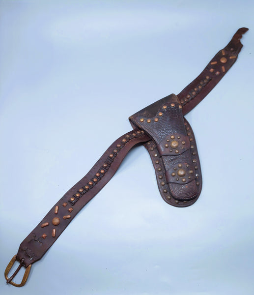 Early Brass Tacked Holster For Single Action Revolver