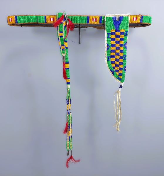 Native American Crow Girls Beaded Belt with Awl and Sheath