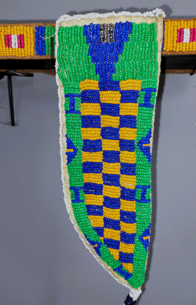 Native American Crow Girls Beaded Belt with Awl and Sheath