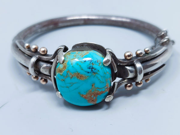 Vintage Sterling Silver & Turquoise  Cuff Bracelet