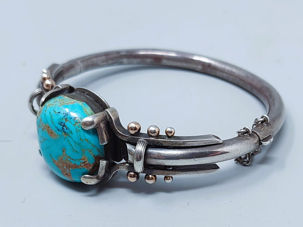 Vintage Sterling Silver & Turquoise  Cuff Bracelet
