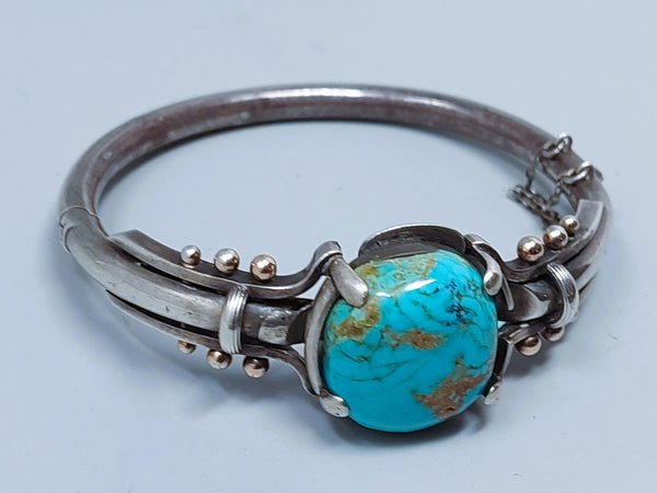 Vintage Sterling Silver & Turquoise  Cuff Bracelet
