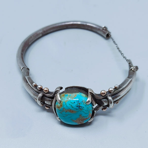 Vintage Sterling Silver & Turquoise  Cuff Bracelet