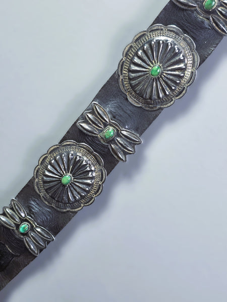 Vintage Blue Green Turquoise Concho Belt