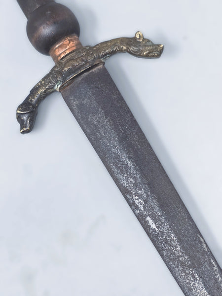 Spanish Colonial Plug Bayonet Copper pommel Dogs Head Guard