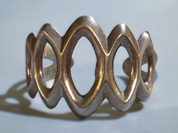 Tufa Cast Navajo Silver Cuff Bracelet by Francis Jones