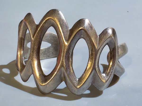 Tufa Cast Navajo Silver Cuff Bracelet by Francis Jones