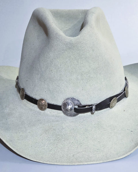 Navajo Liberty Dime hatband with Sterling Silver buckle
