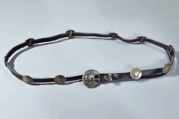 Navajo Liberty Dime hatband with Sterling Silver buckle
