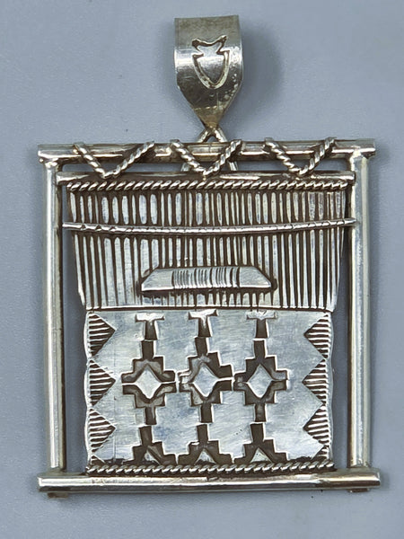 Navajo Sterling Silver Rug Loom Pendant / Brooch
