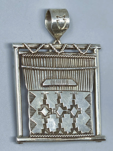 Navajo Sterling Silver Rug Loom Pendant / Brooch