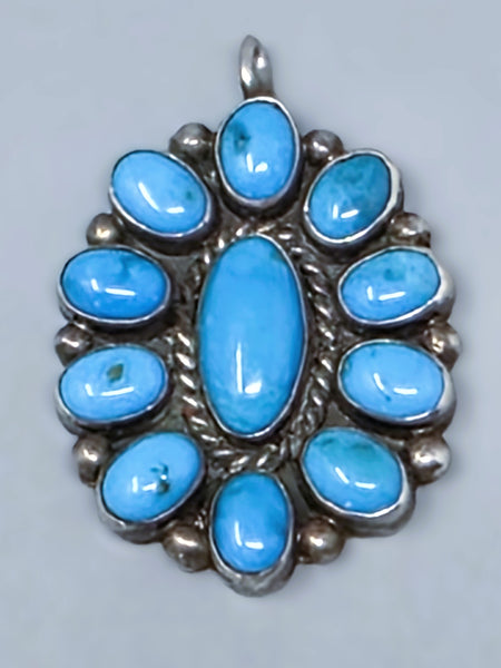 Navajo Turquoise Sterling Silver Pendant  Navajo Arts and Crafts Guild