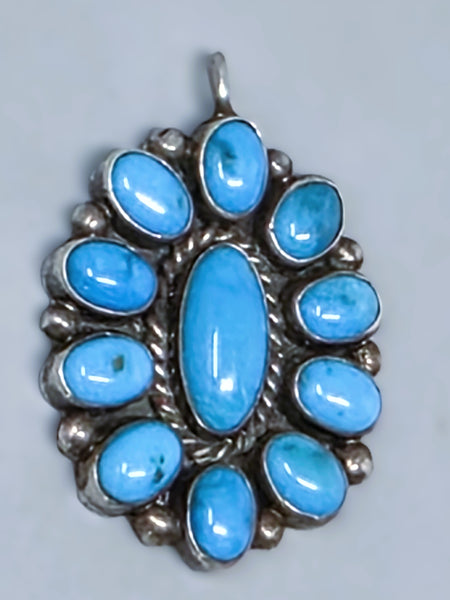 Navajo Turquoise Sterling Silver Pendant  Navajo Arts and Crafts Guild
