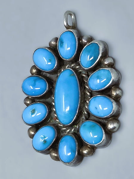 Navajo Turquoise Sterling Silver Pendant  Navajo Arts and Crafts Guild
