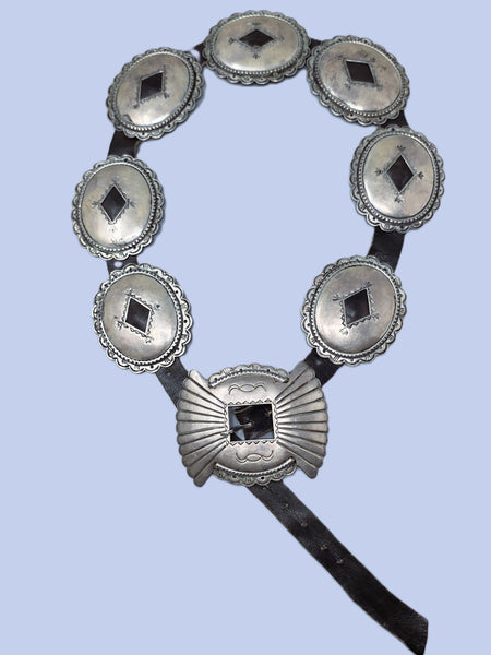 Vintage 1st Phase Sterling Silver Concho Belt
