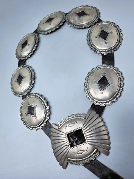 Vintage 1st Phase Sterling Silver Concho Belt