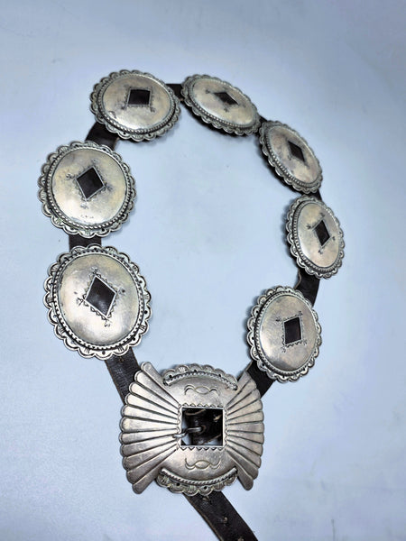 Vintage 1st Phase Sterling Silver Concho Belt