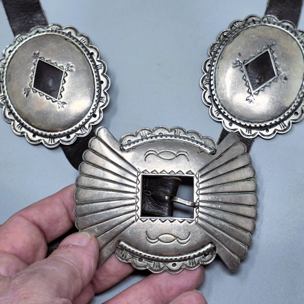 Vintage 1st Phase Sterling Silver Concho Belt