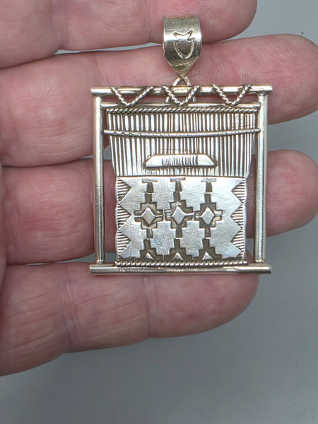 Navajo Sterling Silver Rug Loom Pendant / Brooch