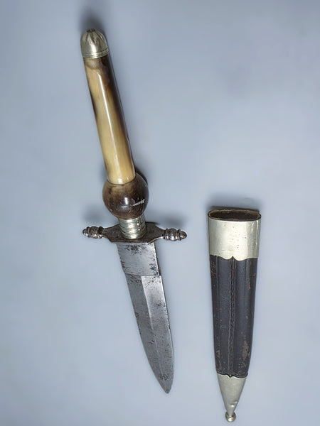 Spanish Colonial Plug Bayonet 18th Bone handle with sheath