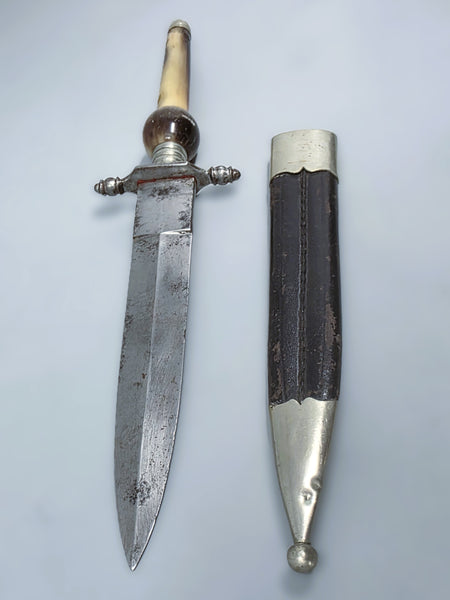 Spanish Colonial Plug Bayonet 18th Bone handle with sheath