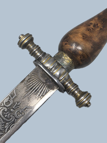 Spanish Colonial Plug Bayonet (Dagger) Wood Grip with Sheath