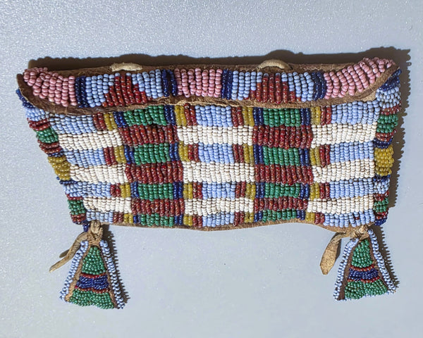 Native American Beaded small tipi bag