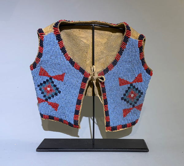 Native American Sioux Blue Background Infant or Dolls Vest  Plains