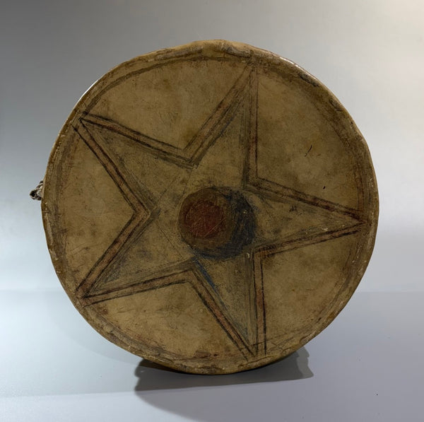 Native American Pueblo Drum Painted Both Ends