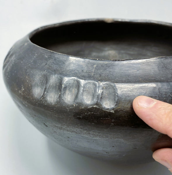Santa Clara Bowl With Finger Impressions, Late 19th Century