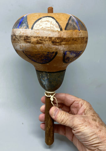 Pueblo, Painted, Gourd Dance Rattle possibly Hopi