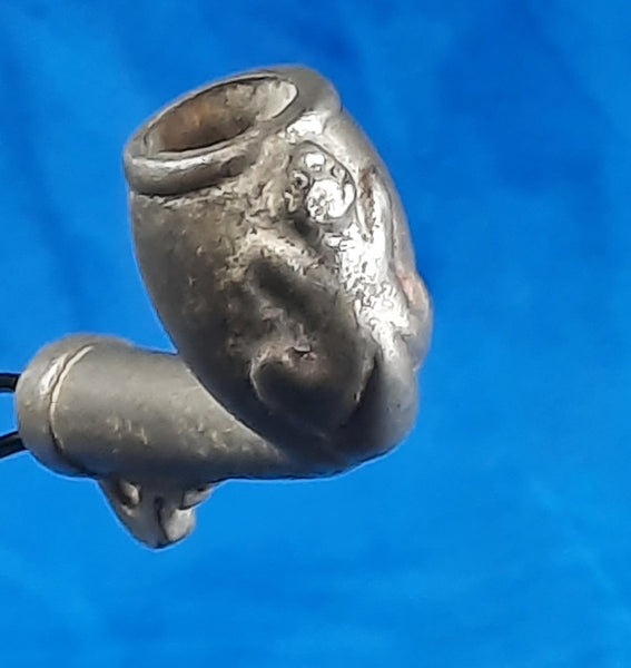 Early Pewter Trade Pipe Bowl with Beaver Effigy
