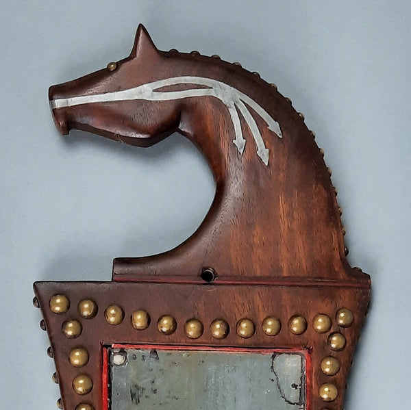 Ioway ( Iowa ) Plains Indian Horse Head Effigy Dance Mirror Board Circa 1880