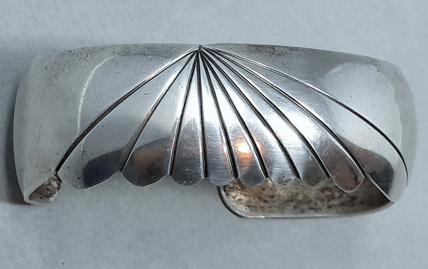 Modern Navajo Sterling Silver cuff with Sunburst