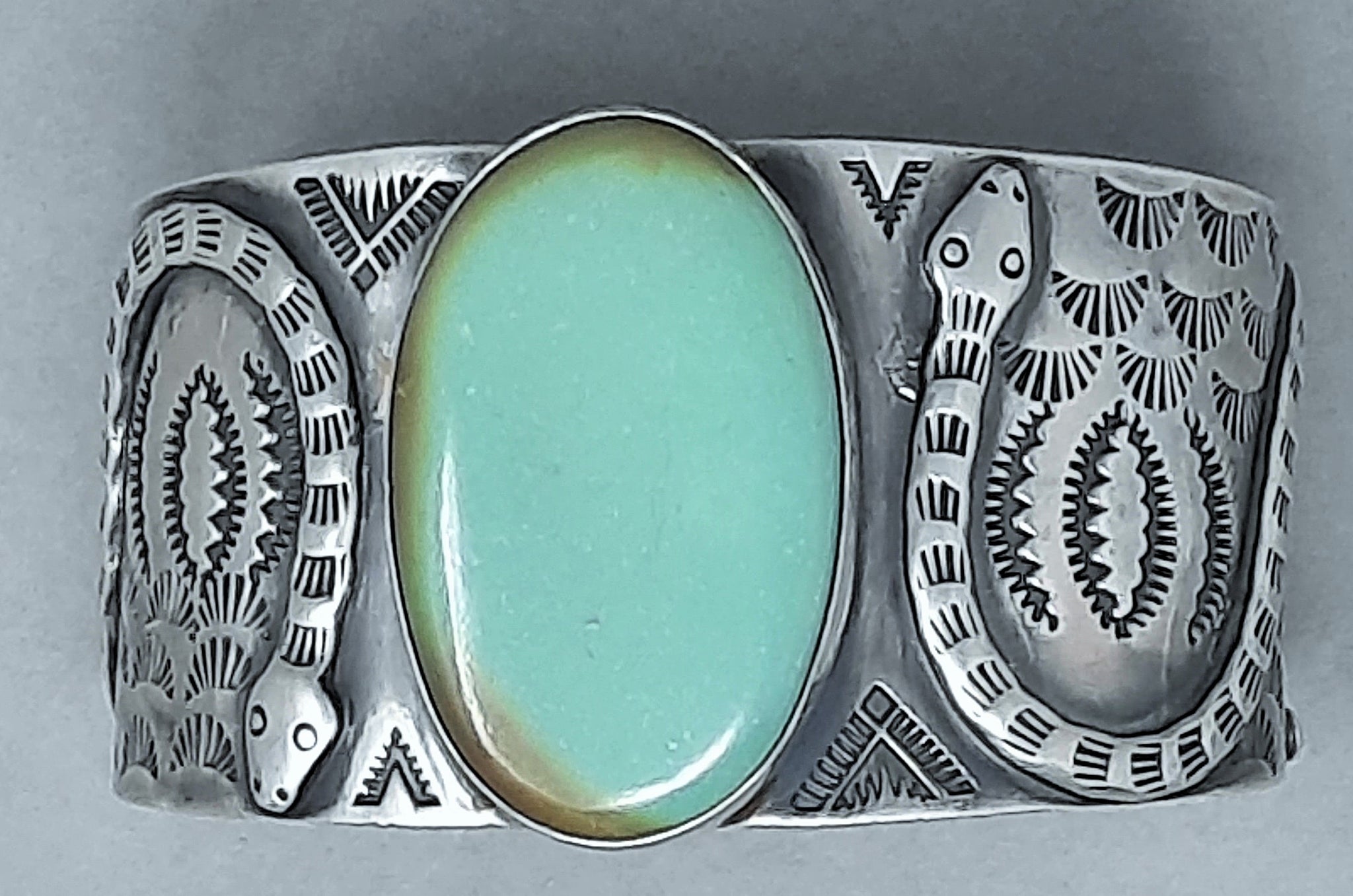Navajo Silver and Turquoise cuff Bracelet By Verdy Jake