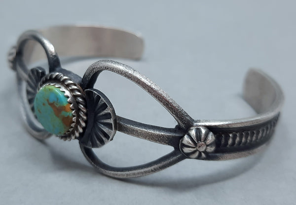 Kevin Billah Navajo Silver and Turquoise Cuff Bracelet