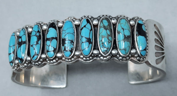 Hopi / Navajo Silver and Turquoise Bracelet Cuff