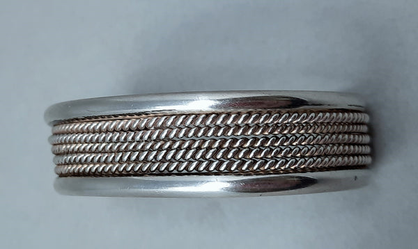 Navajo Silver Cuff Bracelet with twisted wire