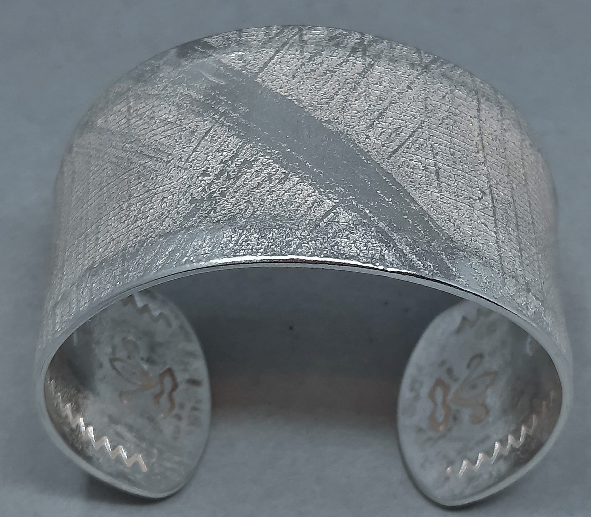Large Navajo Silver Cuff Bracelet Plaid  Design with Diagonal by Gino Antonio 1.1/2" wide
