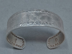 Navajo Silver Cuff Bracelet by Gino Antonio 7/8" Wide