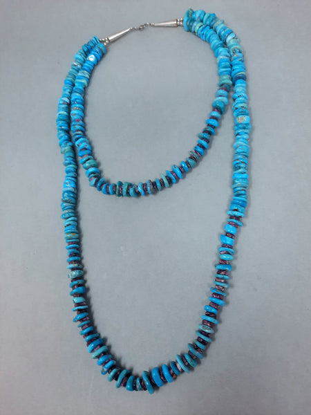 Vintage  Turquoise Bead Necklace 26 Inch with 16" choker double strand