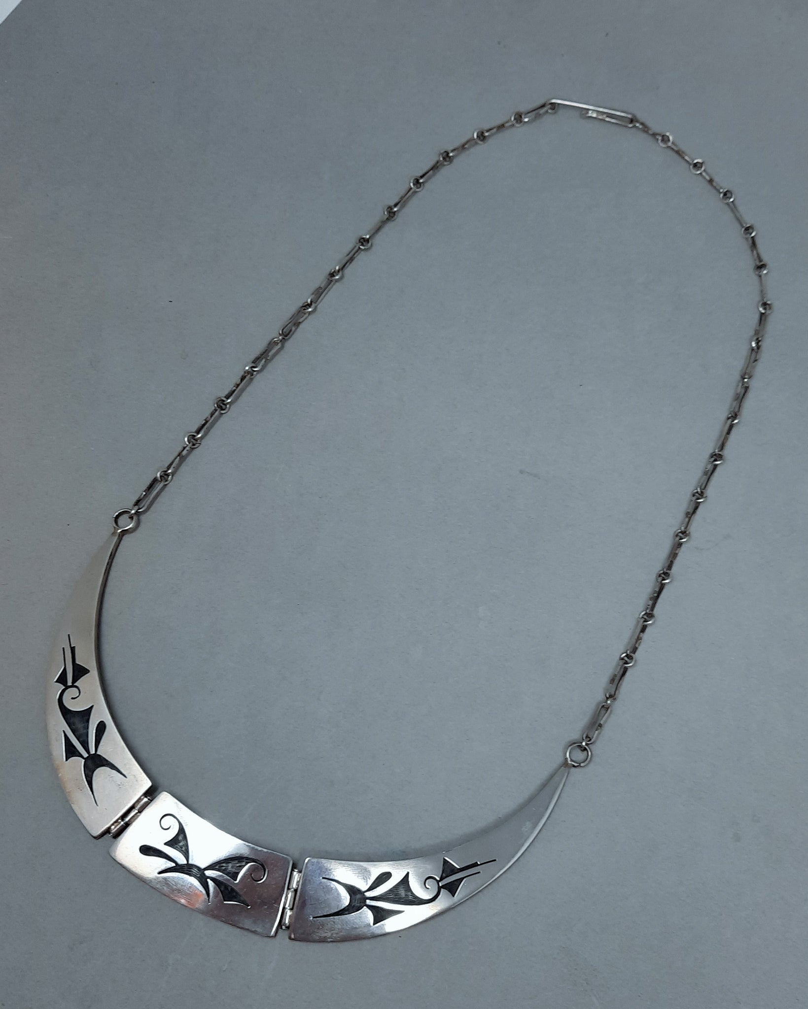 Wilson Mowa Hopi Sterilng Silver Gorget Butterfly Necklace