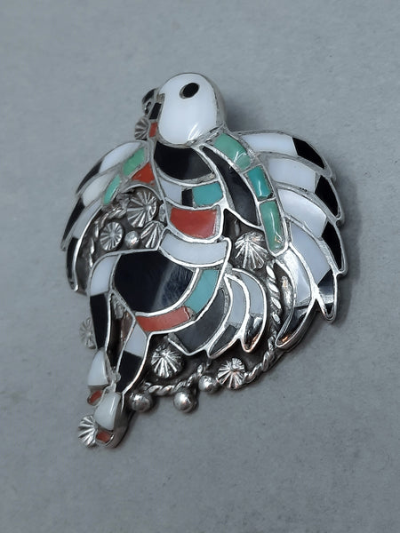 Kachina Eagle Dancer Inlay Pendant / Brooch by John Lucio